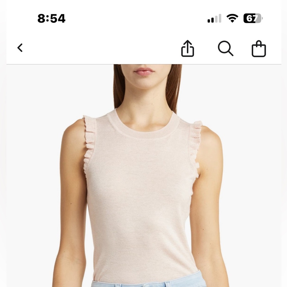 PAIGE Somi ruffle edge metallic sweater
